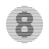 oito número volta linha abstrato ótico ilusão listra meio-tom símbolo ícone vetor