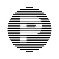 p alfabeto carta logotipo volta círculo linha abstrato ótico ilusão listra meio-tom símbolo ícone vetor