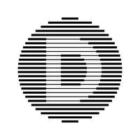 d alfabeto carta logotipo volta círculo linha abstrato ótico ilusão listra meio-tom símbolo ícone vetor