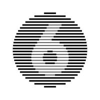 seis número volta linha abstrato ótico ilusão listra meio-tom símbolo ícone vetor