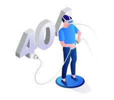 erro 404 com realidade virtual vetor
