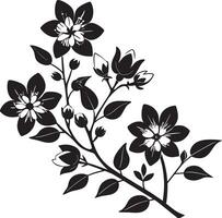 mínimo florescendo floral ramo silhueta ilustração branco fundo vetor