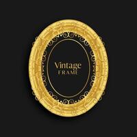 luxo vintage dourado Antiguidade quadro, Armação Projeto vetor