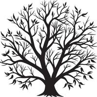Preto e branco árvore silhuetas ilustração vetor