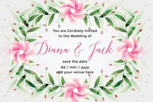Casamento cartão Projeto com adorável flor decoração vetor