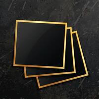 pilha do dourado foto quadro, Armação vetor