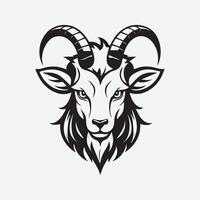 mascote logotipo montanha cabra, esboço Preto cor dentro branco fundo vetor