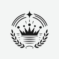 rei coroa logotipo ilustração, Preto e branco logotipo. vetor