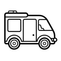 limpar \ limpo ambulância esboço ícone dentro formato para emergência serviço projetos. vetor
