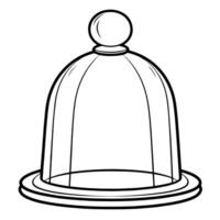 lustroso esboço ícone do uma cloche dentro , perfeito para culinária projetos. vetor