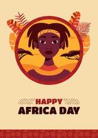 plano África dia celebração vertical poster vetor