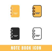 simples caderno ícones dentro diferente desenhos conjunto vetor