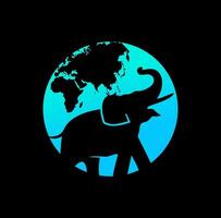 elefante mundo logotipo Projeto ilustração vetor