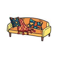 isolar colorida sofá em fundo vetor