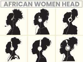 africano americano mulheres dentro uma cabeça para décimo primeiro liberdade dia vetor