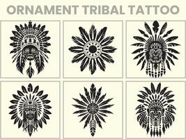 uma Preto silhueta conjunto do uma africano enfeite tribal tatuagem, clipart vetor