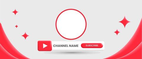Youtube canal nome. vermelho transmissão bandeira vetor