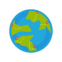 globo com alfinetes ilustração adequado para viagem agências geografia artigos, educacional materiais, mundo eventos promoção, interativo mapas, e local na rede Internet ilustrações vetor