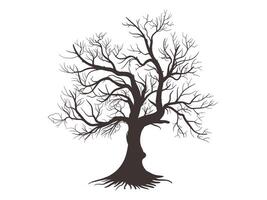 Preto ramo árvore silhueta. morto árvore ilustração vetor