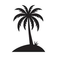 uma Palma árvore em a ilha silhueta vetor