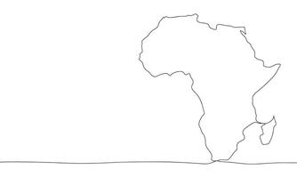 África 1 linha contínuo. África linha arte. mão desenhado arte. vetor