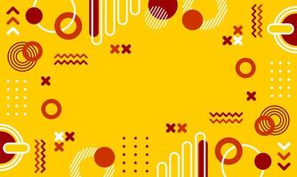 moderno abstrato fundo com Memphis elementos dentro amarelo e retro temático cartazes faixas e local na rede Internet aterrissagem Páginas. vetor