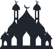 muçulmano mesquita silhueta ilustração. isolado em branco fundo. vetor