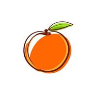 pêssego do logotipo. ilustração de desenho vetorial símbolo. pêssego laranja. vetor