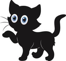 silhueta do internacional gato dia. com fofa olhos Projeto. isolado em branco fundo vetor