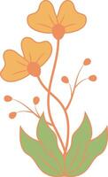 floral botânico ramo ilustração. mão desenhado flor Projeto isolado em branco fundo vetor