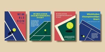 Wimbledon campeonatos começar poster coleção vetor