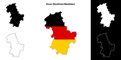 durante, Nordrhein-Westfalen em branco esboço mapa conjunto vetor