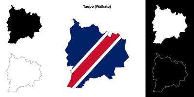 Taupo em branco esboço mapa conjunto vetor