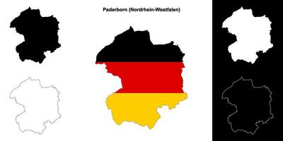 paderborn, Nordrhein-Westfalen em branco esboço mapa conjunto vetor