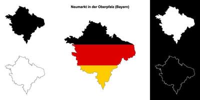 Neumarkt dentro der Oberpfalz, Bayern em branco esboço mapa conjunto vetor
