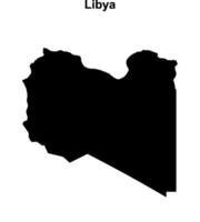Líbia em branco esboço mapa Projeto vetor
