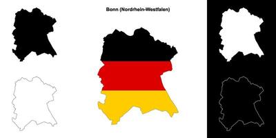 Bona, Nordrhein-Westfalen em branco esboço mapa conjunto vetor
