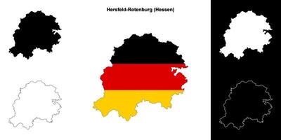 Hersfeld-Rotemburgo, Hessen em branco esboço mapa conjunto vetor