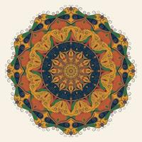 conceito desenhado à mão de flores coloridas de arte mandala vetor