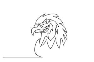 Águia Falcão pássaro animal agressivo perfil linha arte vetor
