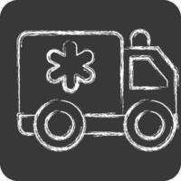 ícone ambulância. relacionado para emergência símbolo. giz estilo. simples Projeto ilustração vetor
