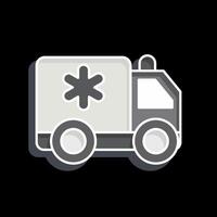 ícone ambulância. relacionado para emergência símbolo. lustroso estilo. simples Projeto ilustração vetor