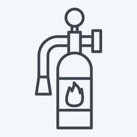 ícone fogo extintor. relacionado para emergência símbolo. linha estilo. simples Projeto ilustração vetor