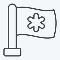 ícone emergência bandeira. relacionado para emergência símbolo. linha estilo. simples Projeto ilustração vetor