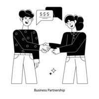 na moda o negócio parceria vetor