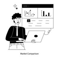 na moda mercado comparação vetor