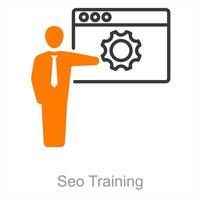 seo Treinamento e motor ícone conceito vetor