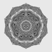 lindo floral padronizar mandala arte isolado em uma Preto fundo - eps 10 vetor