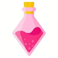 poção do amor em frasco de losango rosa para o casamento ou dia dos namorados. vetor