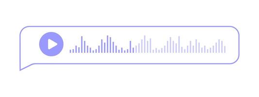 voz mensagem dentro discurso bolha quadro. bate-papo elemento com jogar ícone e som onda isolado em branco fundo. Móvel mensageiro, conectados rádio, podcast Móvel aplicativo interface vetor